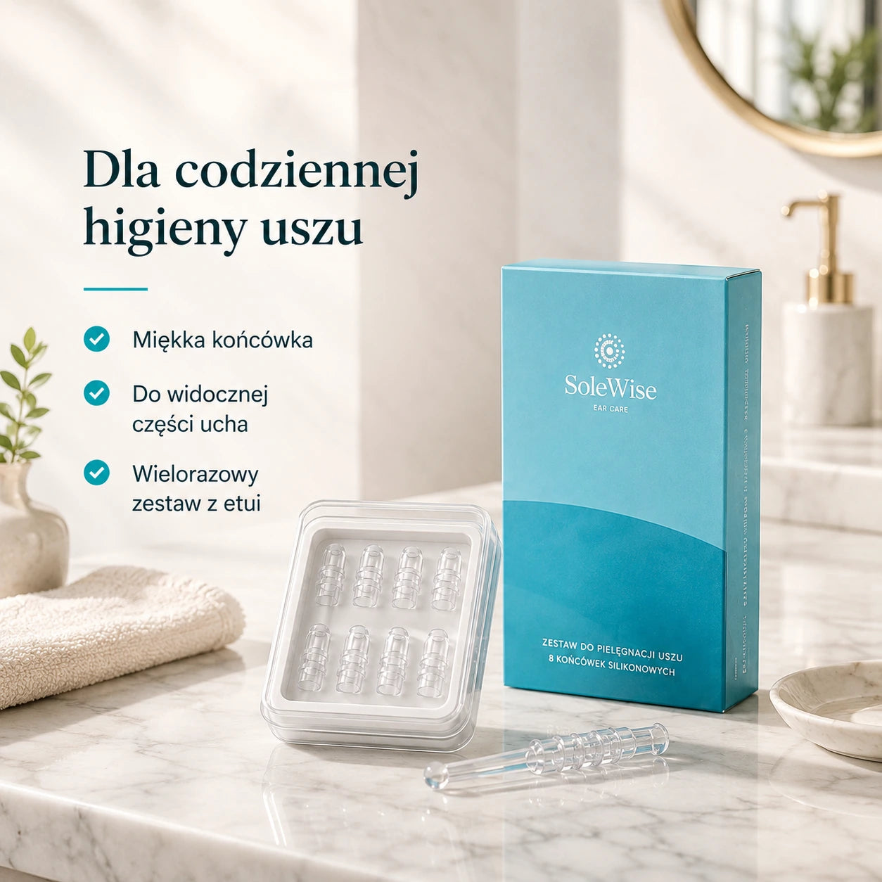 Zestaw SoleWise w premium aranżacji łazienkowej